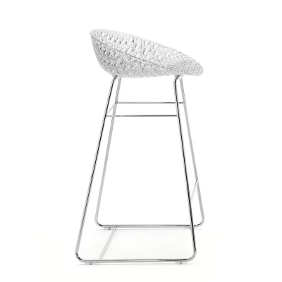 Kartell - Tabouret de bar smatrik, chrom&eacute; / cristal