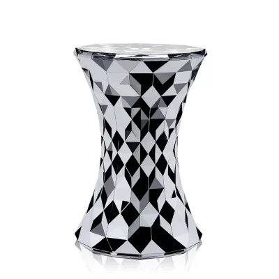 Kartell tabouret stone m&eacute;tallis&eacute;s precious collection (chrome - polycarbonate m&eacute;tallis&eacute;)