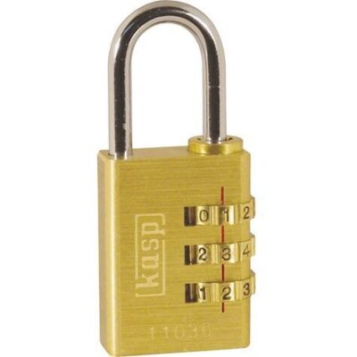 KASP  K11030D Cadenas 32 mm or-jaune avec serrure &agrave; combinaison