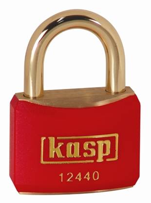 KASP  K12440REDA1 Cadenas en laiton de couleur 40 mm s'entrouvant Rouge
