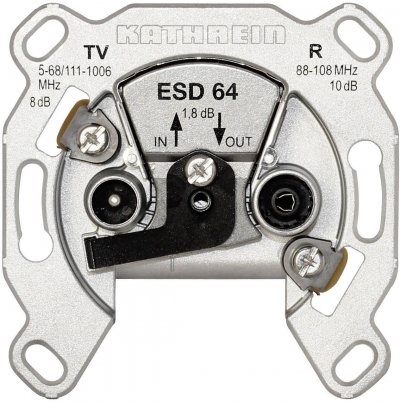 KATHREIN  ESD 64 Prise antenne TV, FM encastr&eacute; Prise de montage en boucle