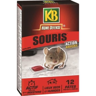 GENERIQUE KB HOME DEFENSE - Souris p&acirc;te 12x10g