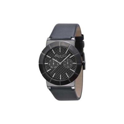 KENNETH COLE  KC1929 Bracelet en Cuir &agrave; Quartz Japonais pour Homme Noir