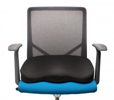 KENSINGTON  Coussin d'assise ergonomique &agrave; mousse &agrave; m&eacute;moire de forme - Noir