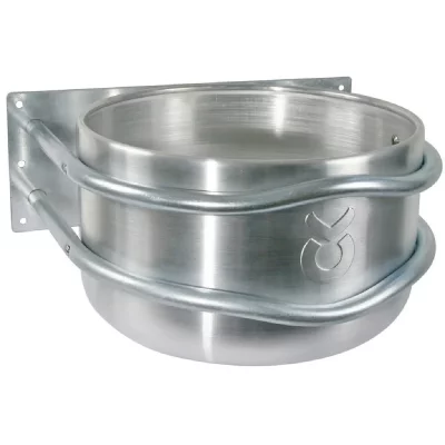 KERBL  - 32495 - Mangeoire en aluminium - Avec &eacute;coulement - Env 18 l