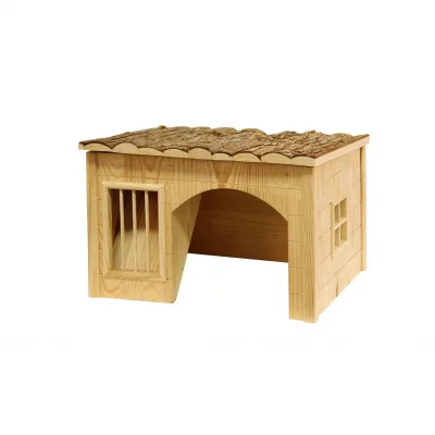 KERBL  82759 Maison pour Rongeurs avec R&acirc;telier Nature 42x34,5x27 cm