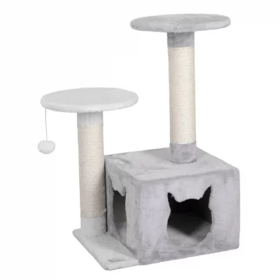 KERBL  Arbre &agrave; chat Saphir Light 80 cm Blanc et gris 