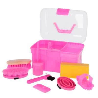 KERBL  Chevaux Coffre de Pansage Complet pour Enfants Rose