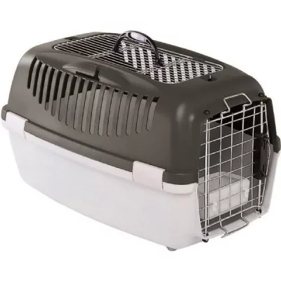 KERBL  Chien Box de Transport Gulliver 3 Top Free 61x40x38 cm Noir/Gris
