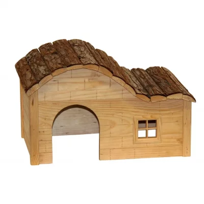 KERBL  - Maison pour rongeurs avec toit galb&eacute; Nature 40x25x25cm