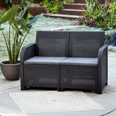 KETER  canap&eacute; 2 places de jardin rosalie graphite SANREMO2SEATGR