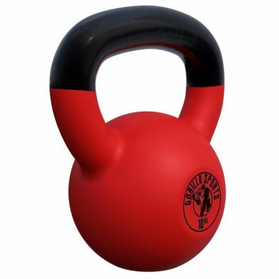 GORILLA SPORTS Kettlebell de 10 KG en fonte avec rev&ecirc;tement n&eacute;opr&egrave;ne - halt&egrave;re russe