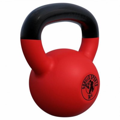 GORILLA SPORTS Kettlebell de 14 KG en fonte avec rev&ecirc;tement n&eacute;opr&egrave;ne - halt&egrave;re russe