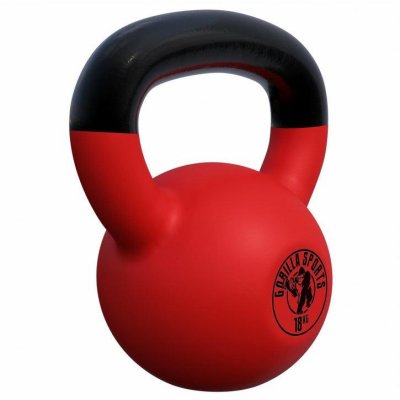GORILLA SPORTS Kettlebell de 18 KG en fonte avec rev&ecirc;tement n&eacute;opr&egrave;ne - halt&egrave;re russe