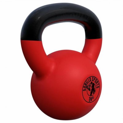 GORILLA SPORTS Kettlebell de 24 KG en fonte avec rev&ecirc;tement n&eacute;opr&egrave;ne - halt&egrave;re russe