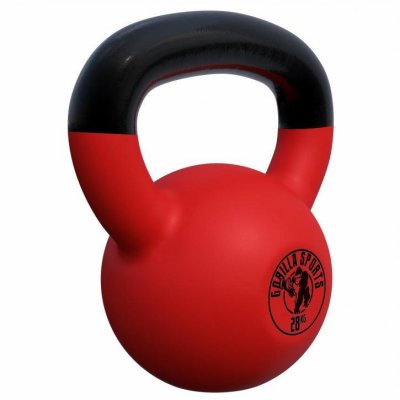 GORILLA SPORTS Kettlebell de 28 KG en fonte avec rev&ecirc;tement n&eacute;opr&egrave;ne - halt&egrave;re russe
