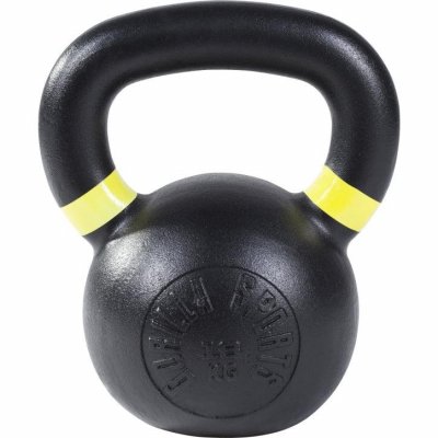 GORILLA SPORTS Kettlebell en fonte noir avec couleur ray&eacute; poign&eacute;es de 16kg - Halt&egrave;re russe