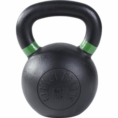 GORILLA SPORTS Kettlebell en fonte noir avec couleur ray&eacute; poign&eacute;es de 24kg - Halt&egrave;re russe