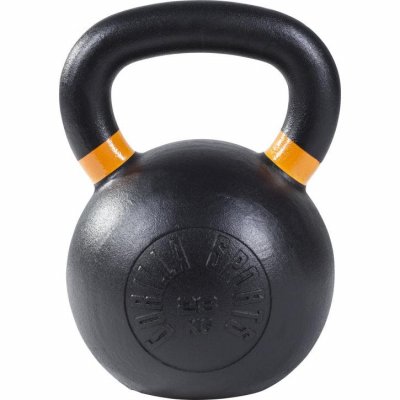 GORILLA SPORTS Kettlebell en fonte noir avec couleur ray&eacute; poign&eacute;es de 28kg - Halt&egrave;re russe