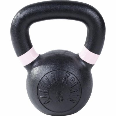 GORILLA SPORTS Kettlebell en fonte noir avec couleur ray&eacute; poign&eacute;es de 8kg - Halt&egrave;re russe