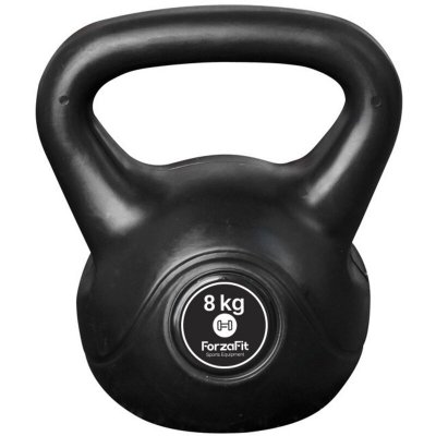 VIVOL Kettlebell pour l'int&eacute;rieur et l'ext&eacute;rieur - Plastique - Noir - 8 kg
