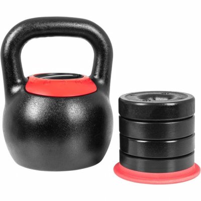 GORILLA SPORTS Kettlebell r&eacute;glable de 8 KG &agrave; 16 KG - Version Design noir/rouge
