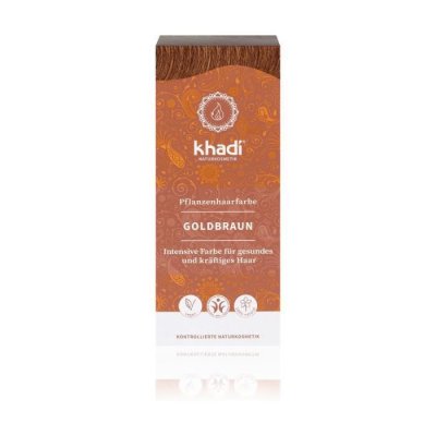 KHADI  Teinture brune dor&eacute;e 100% v&eacute;g&eacute;tale 100g