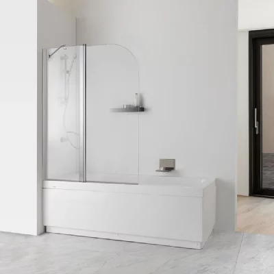 KIAMAMI VALENTINA  Porte Double articul&eacute;e pour Baignoire en Verre Clair Giada