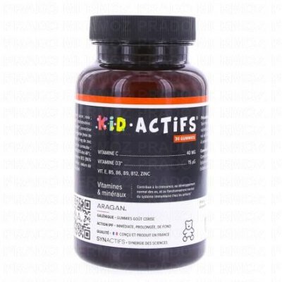 ARAGAN Kid-Actifs 30 gummies Vitamines et min&eacute;raux Synactifs