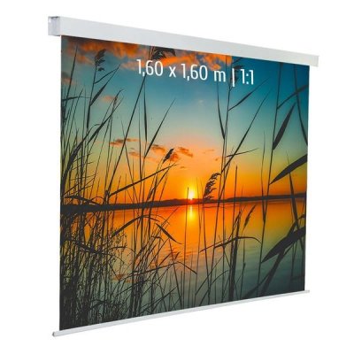 KIMEX  Ecran de projection motoris&eacute; 1,60x1,60m 1:1
