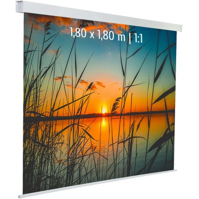 KIMEX  Ecran de projection motoris&eacute; 1,80x1,80m 1:1