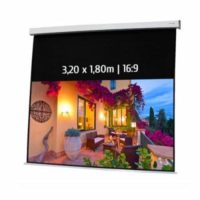 KIMEX  Ecran de projection motoris&eacute; 3,20x1,80m 16:9
