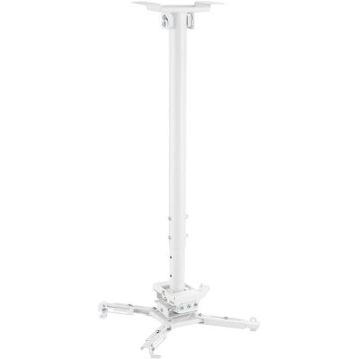 KIMEX  Support plafond vid&eacute;oprojecteur, Hauteur 75-115cm, Blanc