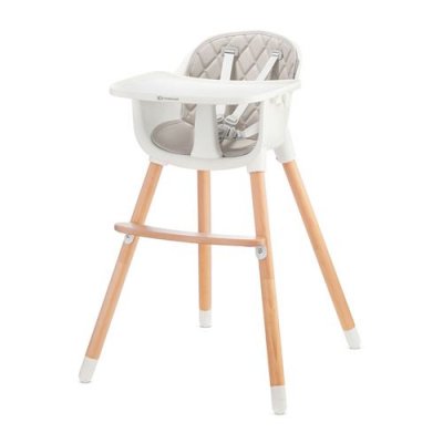 KINDERKRAFT  Chaise Haute B&eacute;b&eacute; SIENNA 2 en 1 Plateau amovible - Gris