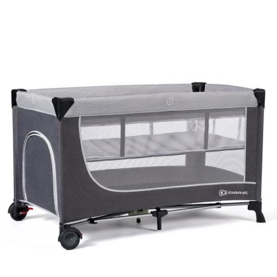 KINDERKRAFT  Lit parapluie LEODY gris 126x73 cm