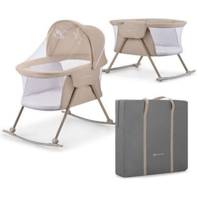 KINDERKRAFT  LOVI Berceau pour b&eacute;b&eacute;, lit de voyage, lit d'enfant, Beige 