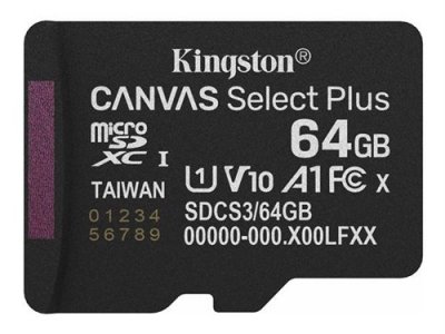 KINGSTON  Canvas Select Plus 64 Go MicroSDXC, Carte m&eacute;moire
