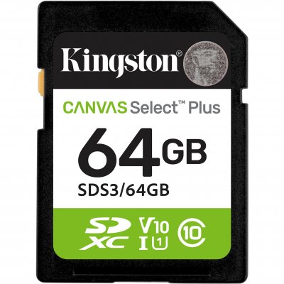 KINGSTON  Canvas Select Plus 64 Go SDXC, Carte m&eacute;moire