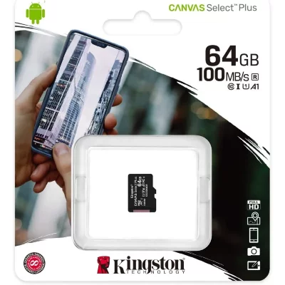 KINGSTON  Canvas Select Plus Micro Sd Class 10 64gb Memory Card Noir