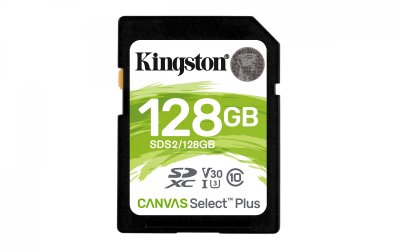 KINGSTON  Canvas Select Plus SDXC 128 Go, Carte m&eacute;moire