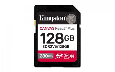 KINGSTON  Carte M&eacute;moire Canvas React Plus 128gb Sdxc Uhs-ii Clase 10