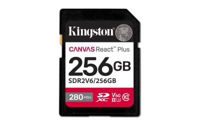 KINGSTON  Carte M&eacute;moire Canvas React Plus 256gb Sdxc Uhs-ii Clase 10