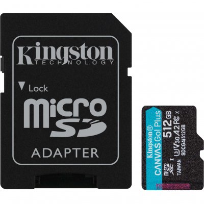 KINGSTON  Carte M&eacute;moire Microsdxc Canvas Go Plus Gen4 A2 U3 V30 512gb
