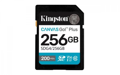 KINGSTON  Carte Sd Sdxc Canvas Go Plus Gen4 C10 Uhs-i U3 V30 256gb