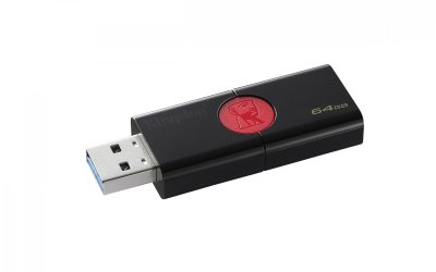 KINGSTON TECHNOLOGY Kingston DataTraveler 106 - Cl&eacute; USB - 64 Go - USB 3.1 Gen 1 - Noir sur rouge