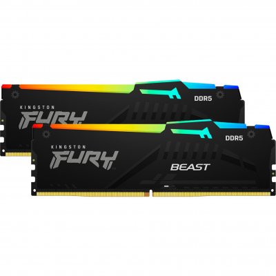 KINGSTON  Fury Beast Rgb 32gb 2x16gb Ddr5 5600mhz Ram Memory Noir
