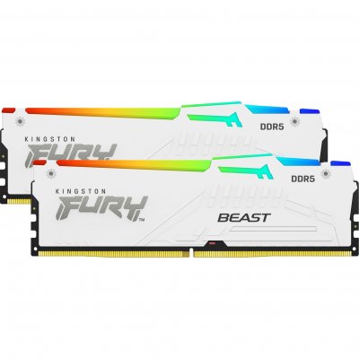 KINGSTON  Fury Beast White RGB - 2 x 16 Go (32 Go) - DDR5 5600 MHz - CL36