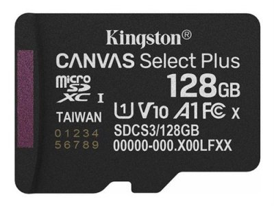 KINGSTON  technology 128gb micsdxc canvas select plus gen3 150r a1 (adaptateur sd non inclus)