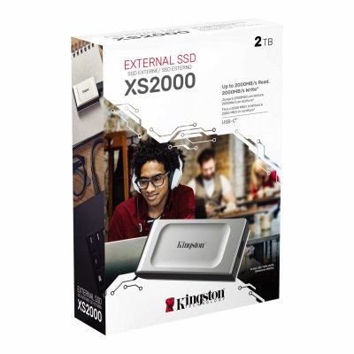 KINGSTON  Technology XS2000 2000 Go Noir, Argent