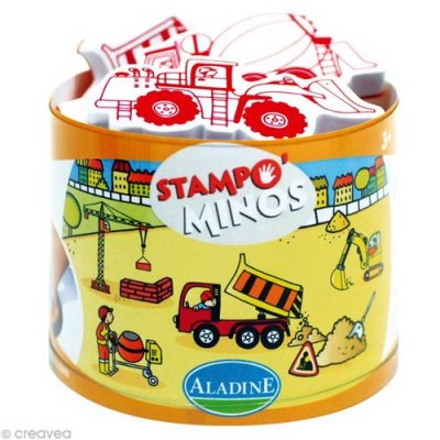 ALADINE Kit 10 tampons enfant Stampo'minos Chantier -  - couleur variant